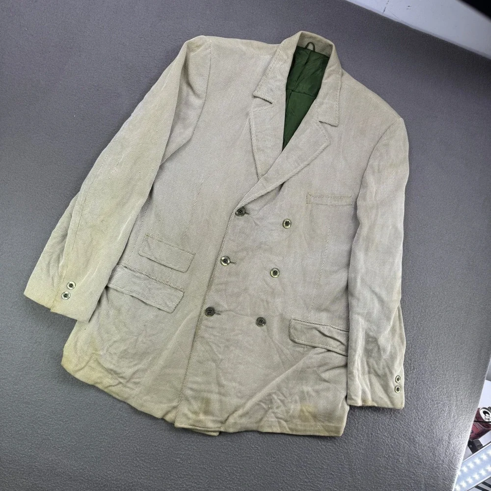 Vintage‎ Corduroy Matiles Shop Jacket Men 41R Double Breasted Thrashed Grunge